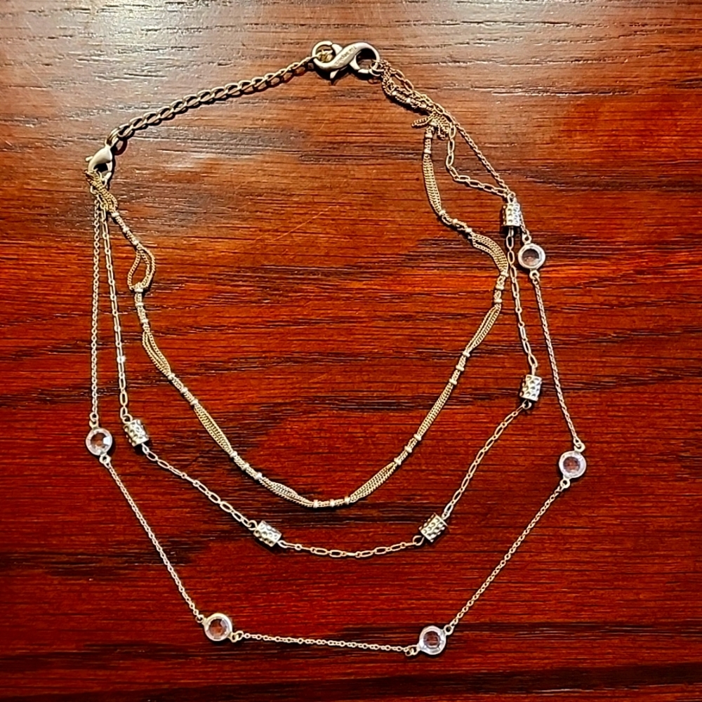 Lia Sophia gold tone layered necklace adjustable